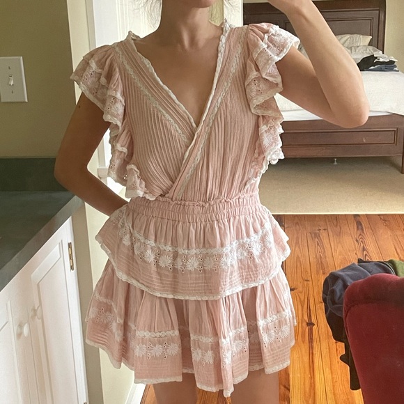 Gwen - Wrapped Waist Lace V-Neck Mini Dress
